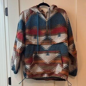Women’s warm aztec half zip hoodie